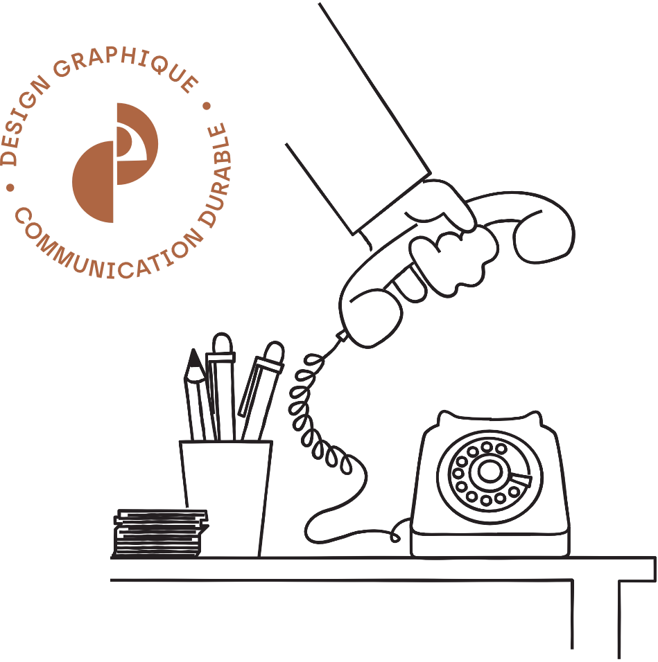 zoom sur la main d'un élégant graphiste décrochant son téléphone