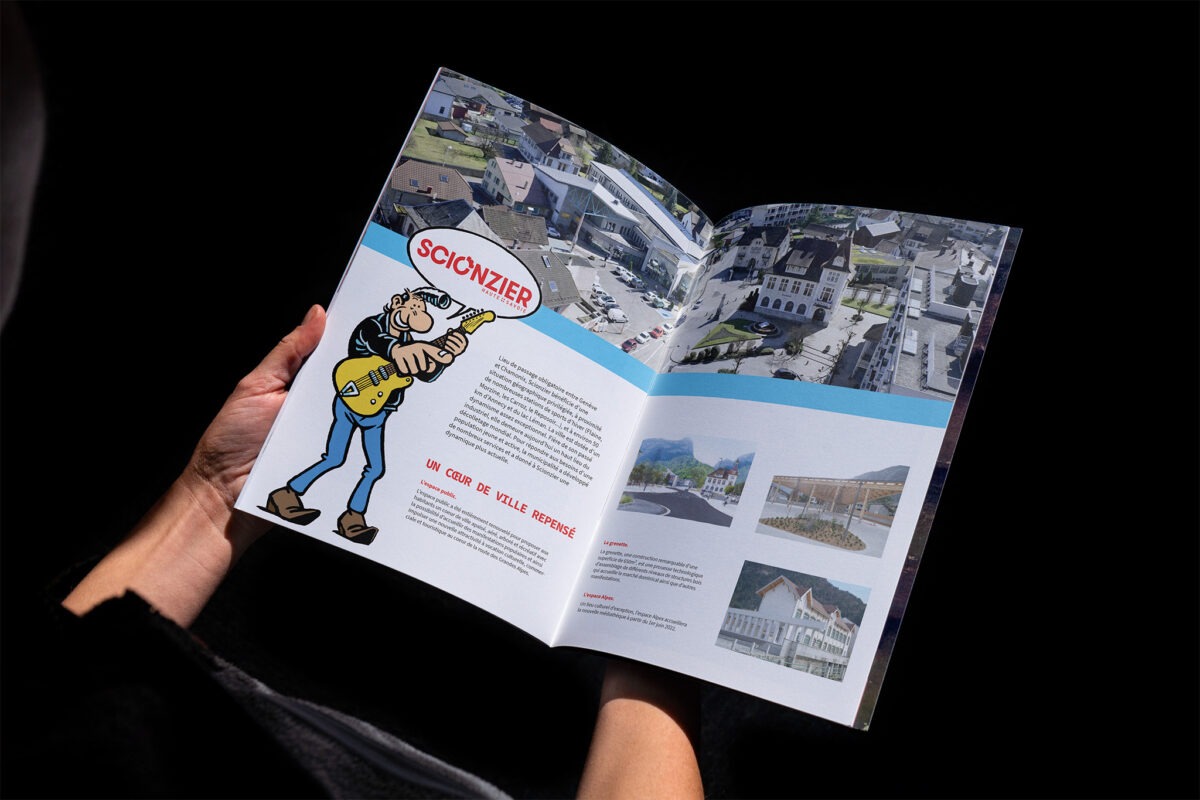 Pages intérieures du dossier de présentation de Musiques en Stock, dédiées à la commune d'accueil du festival : un outil de marketing territorial