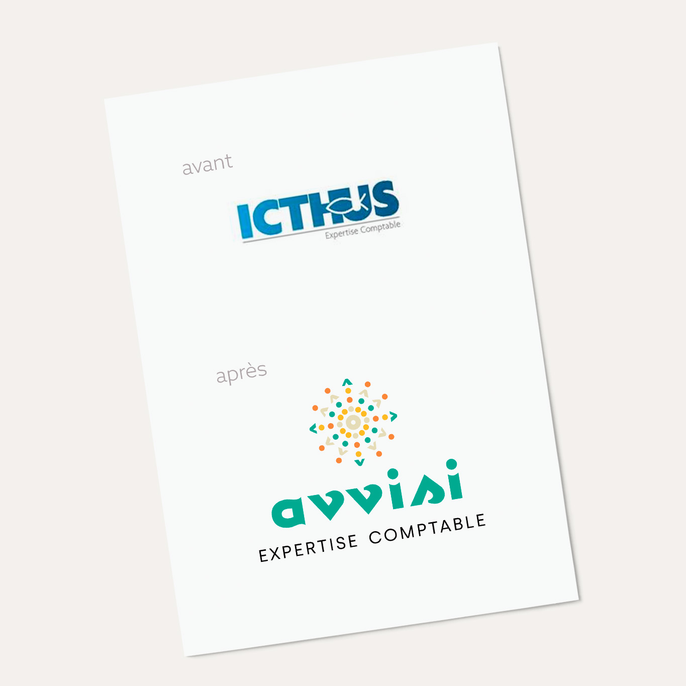 graphiste logo expert comptable avant apres