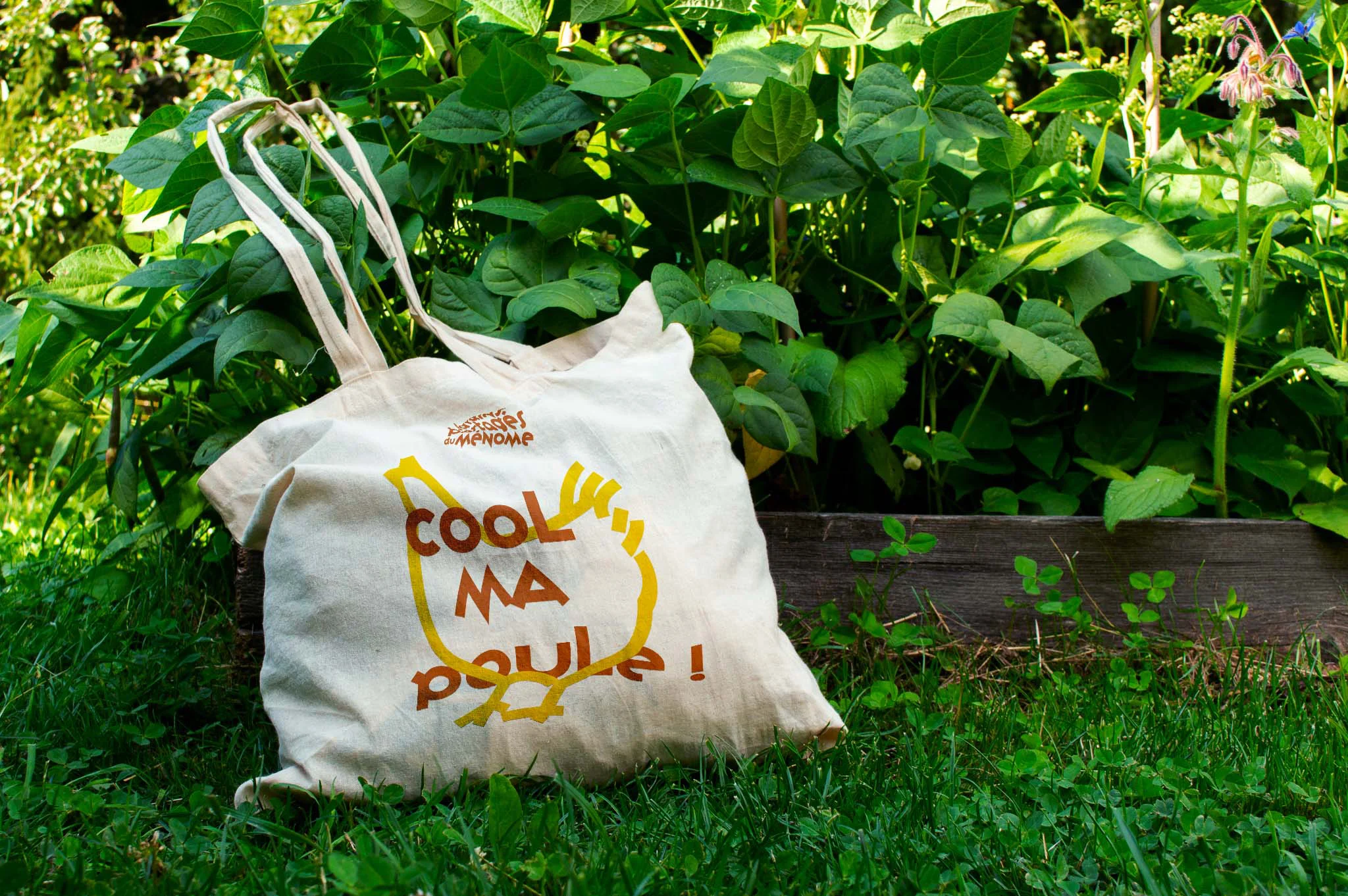 Tote bag imaginé comme un goodies de l'association, avec un visuel personnalisé