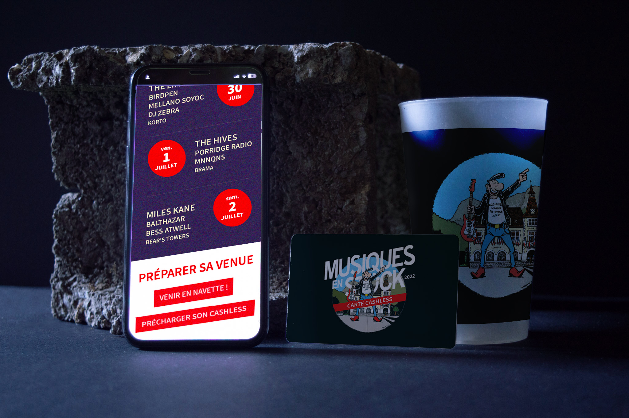 site mobile cashless festival musiques en stock