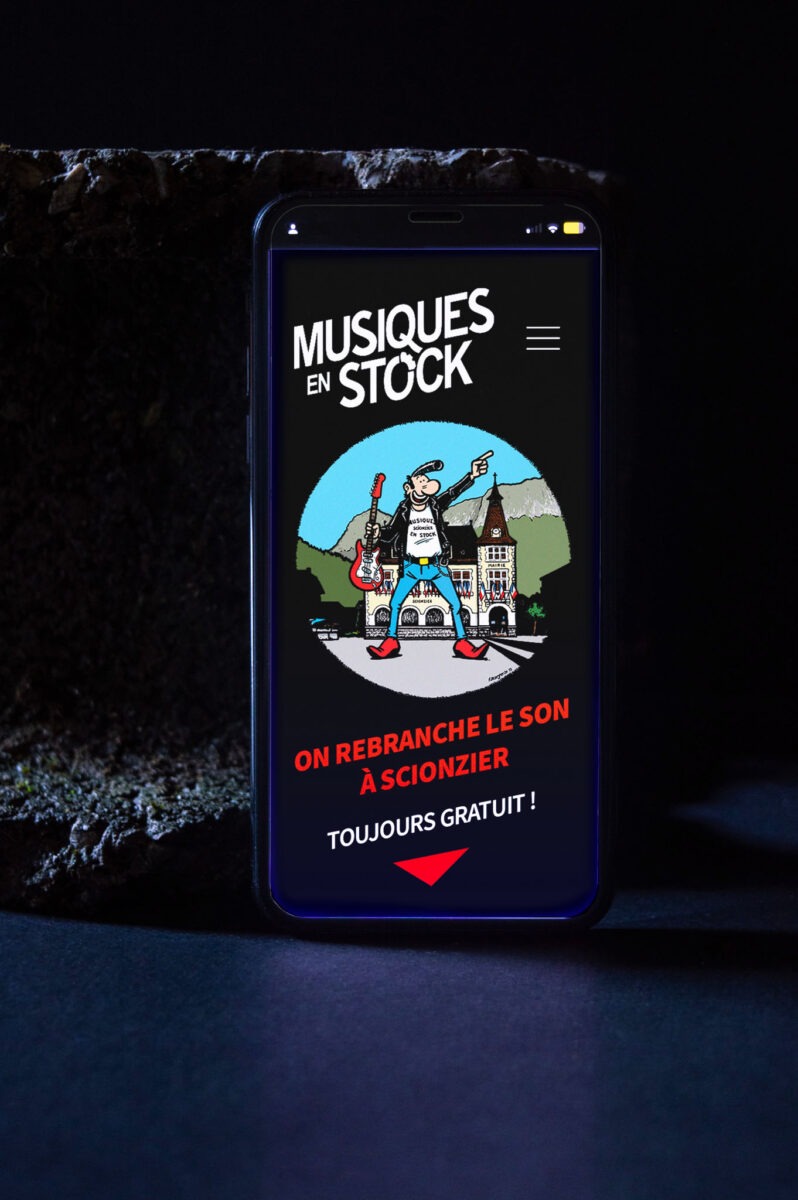 Version mobile du site web du festival Musiques en Stock : un site responsive adapté aux usages, léger et accessible