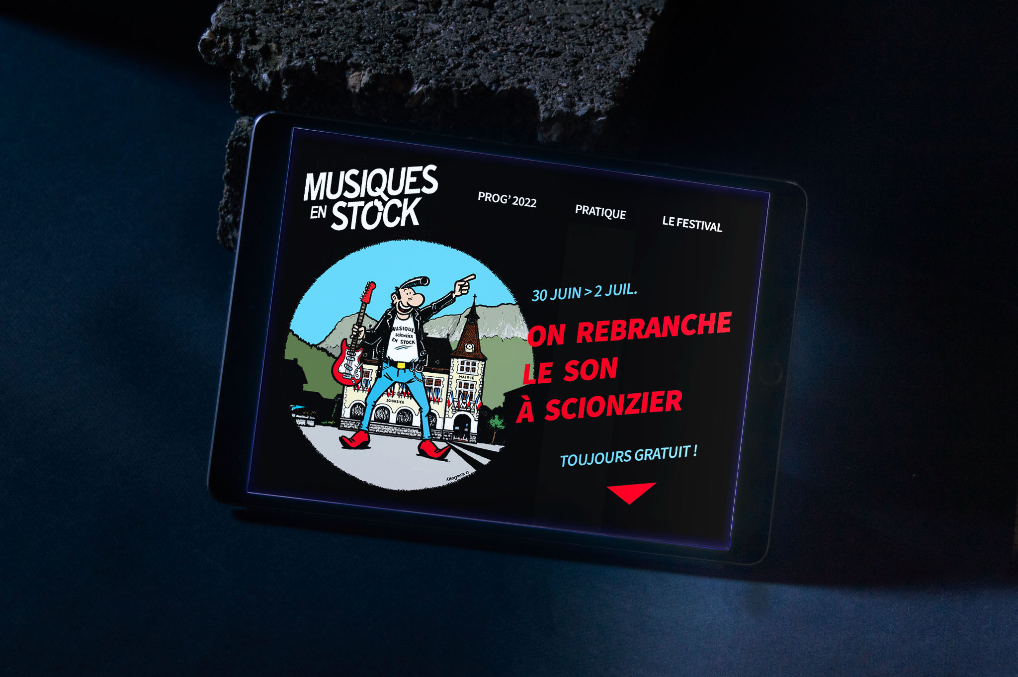 Webdesign pour le site web du festival Musiques en Stock, en Haute-Savoie : conception d'une solution sobre et légère