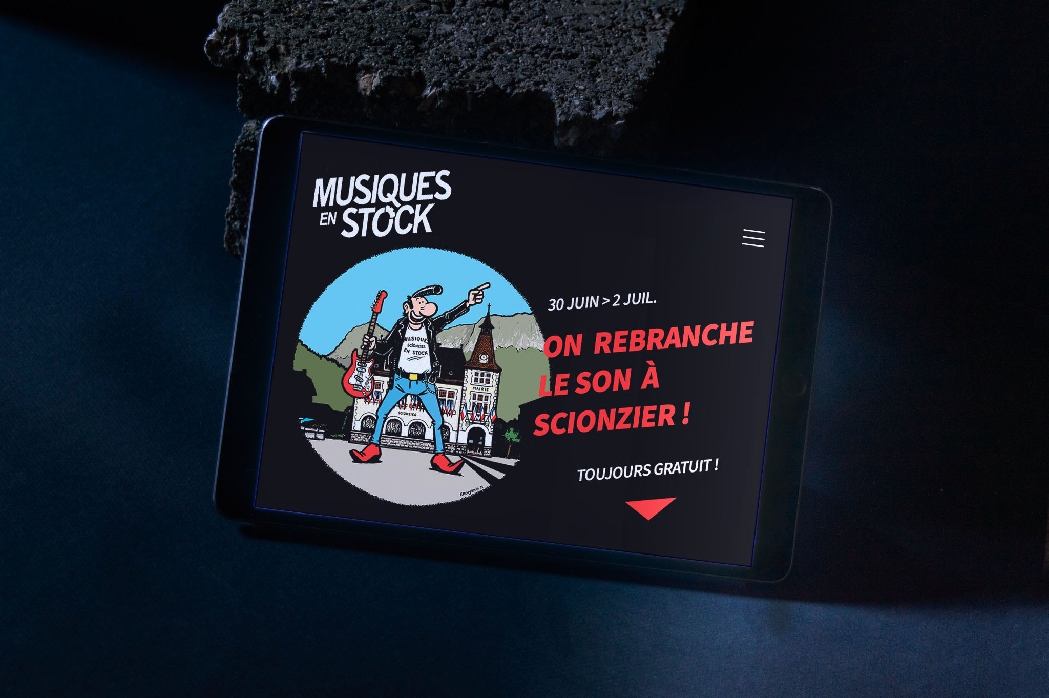 webdesign site web mobile festival musiques en stock